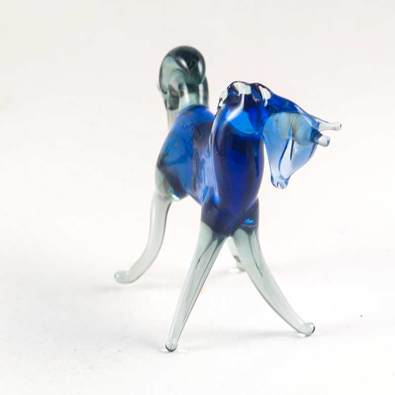 Jolly Blue Glass Horse Figurine in Glass Figurines Farm Animals category
