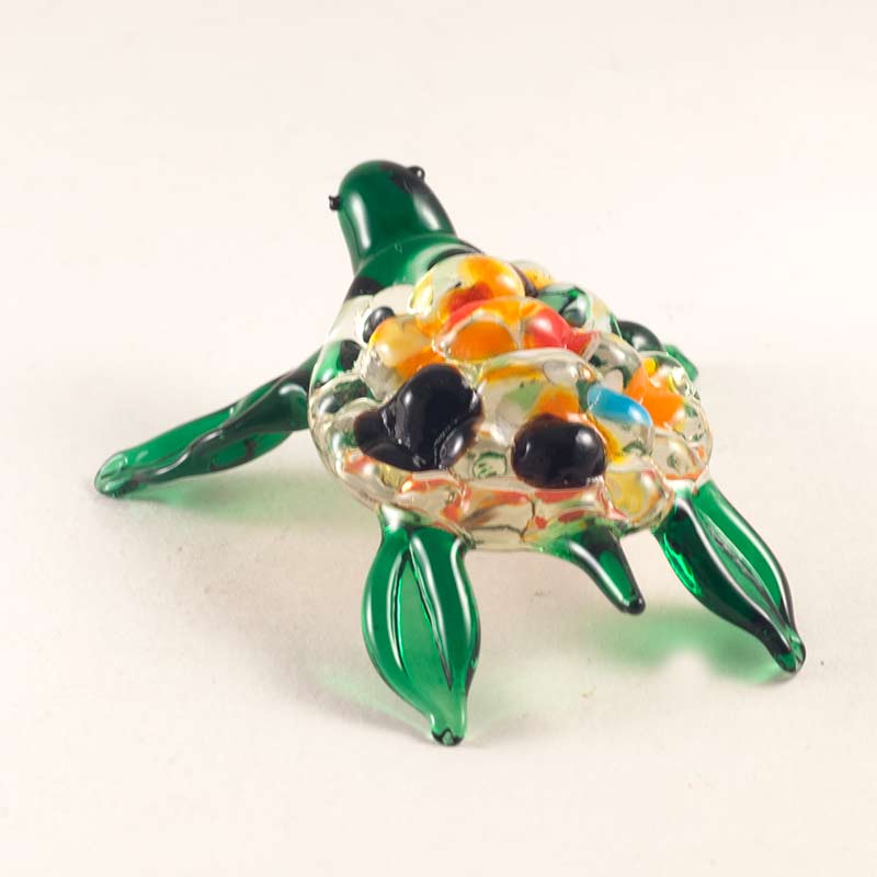 Glass Green Sea Turtle in Glass Figurines Reptiles category