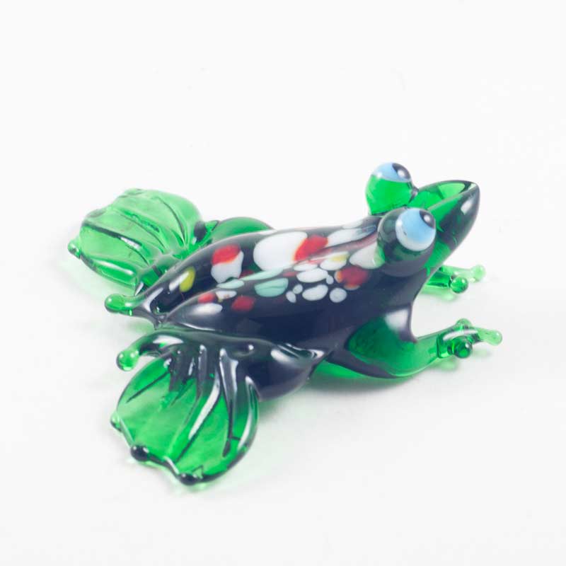 Glass Green Froggy Figure in Glass Figurines Reptiles category