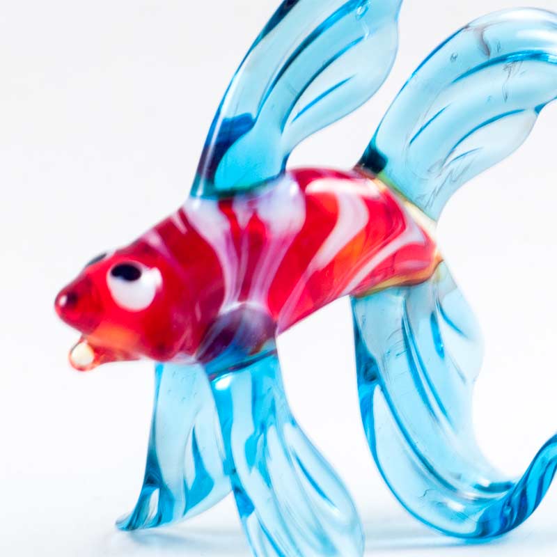 Glass Fish Figure Blue Color in Glass Figurines Sea Life Creatures category