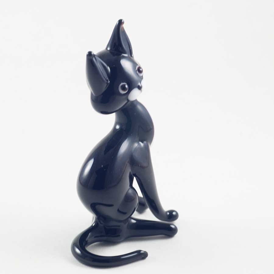 Black Glass Cat in Glass Figurines Cats category