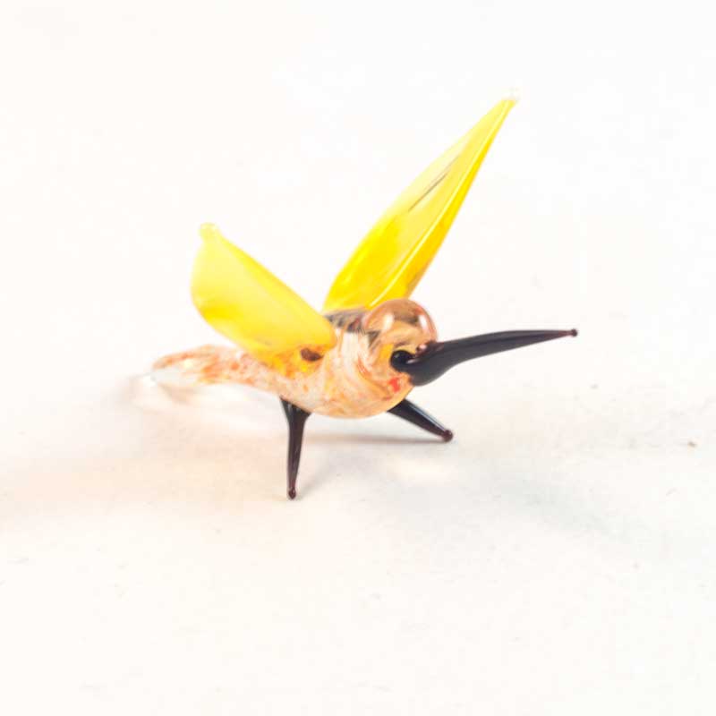 Tiny Green Hummingbird in Glass Figurines Miniature Figurines category