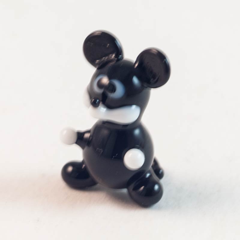 Glass Black Rat in Glass Figurines Miniature Figurines category