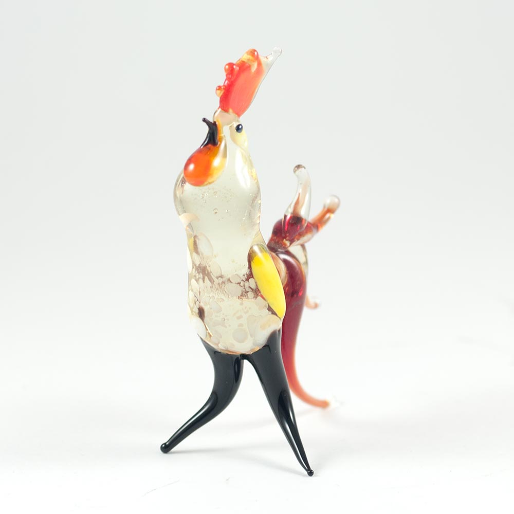 Glass Rooster Miniature in Glass Figurines Birds category