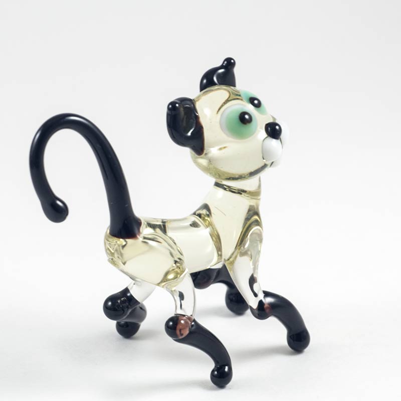 Beige Glass Cat in Glass Figurines Cats category