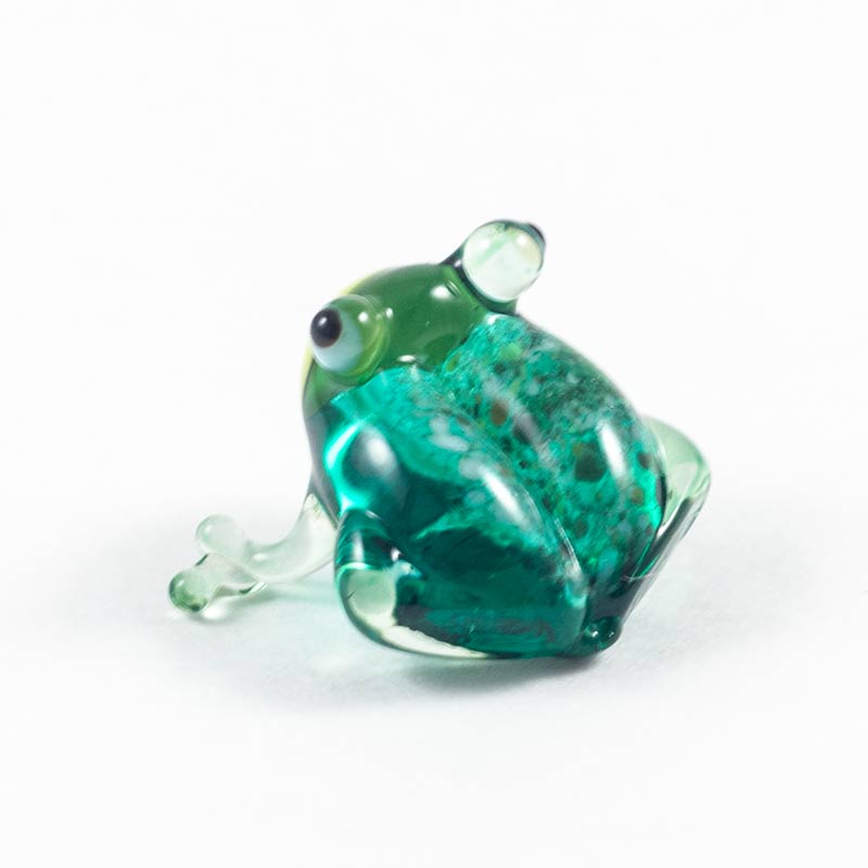 Glass Frog Mini Figurine in Glass Figurines Miniature Figurines category