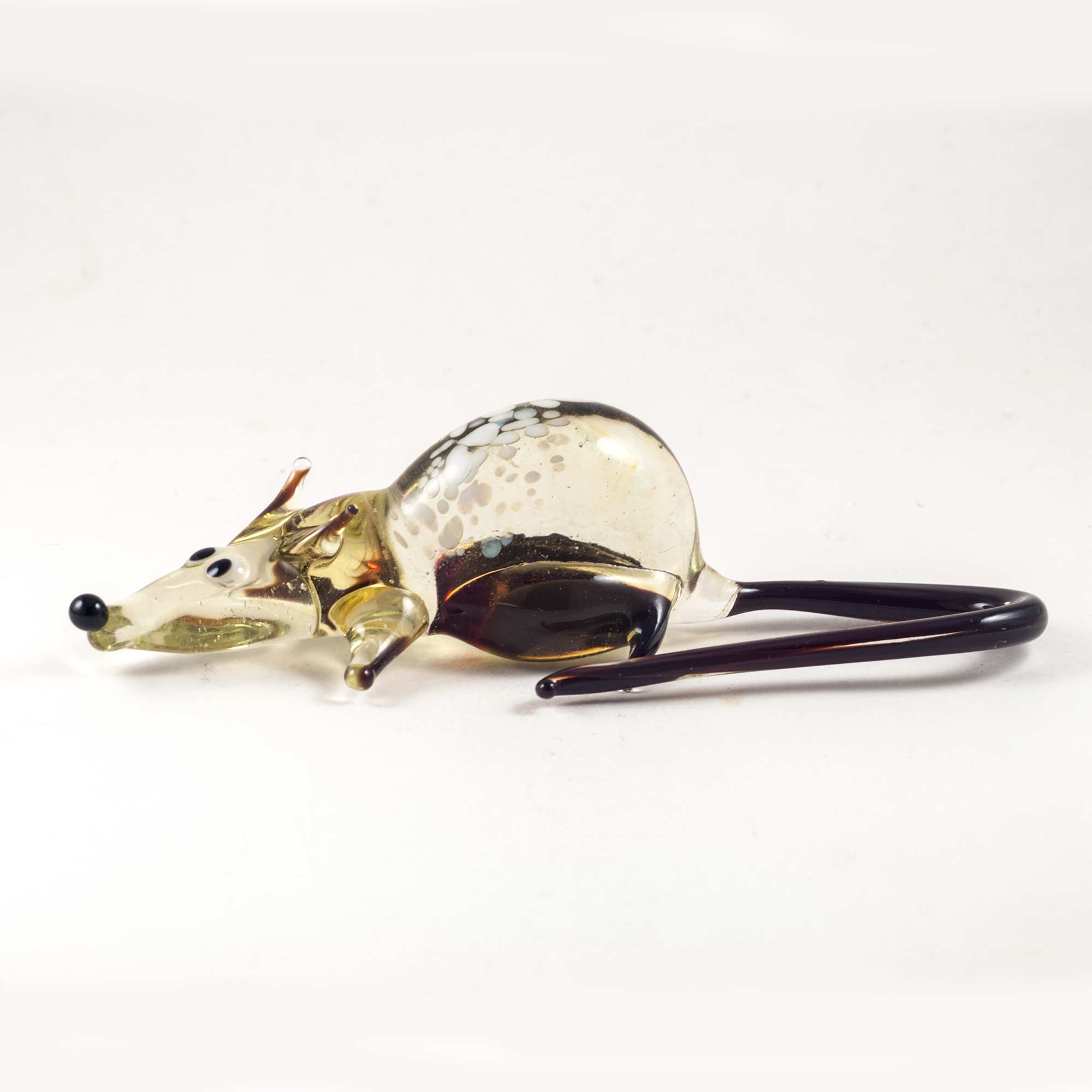Blown Glass Brown Rat in Glass Figurines Wild  Animals category
