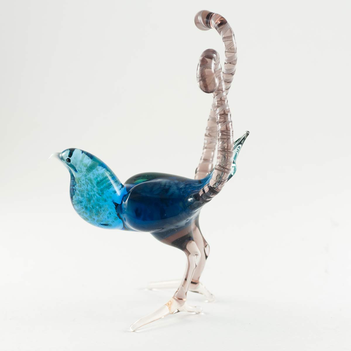 Lyre Bird Glass Figurine - Blown Glas Birds Figures in Glass Figurines Birds category