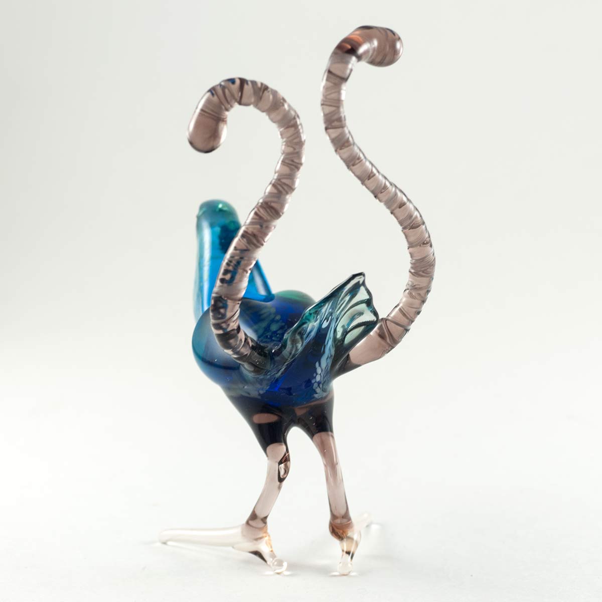 Lyre Bird Glass Figurine - Blown Glas Birds Figures in Glass Figurines Birds category