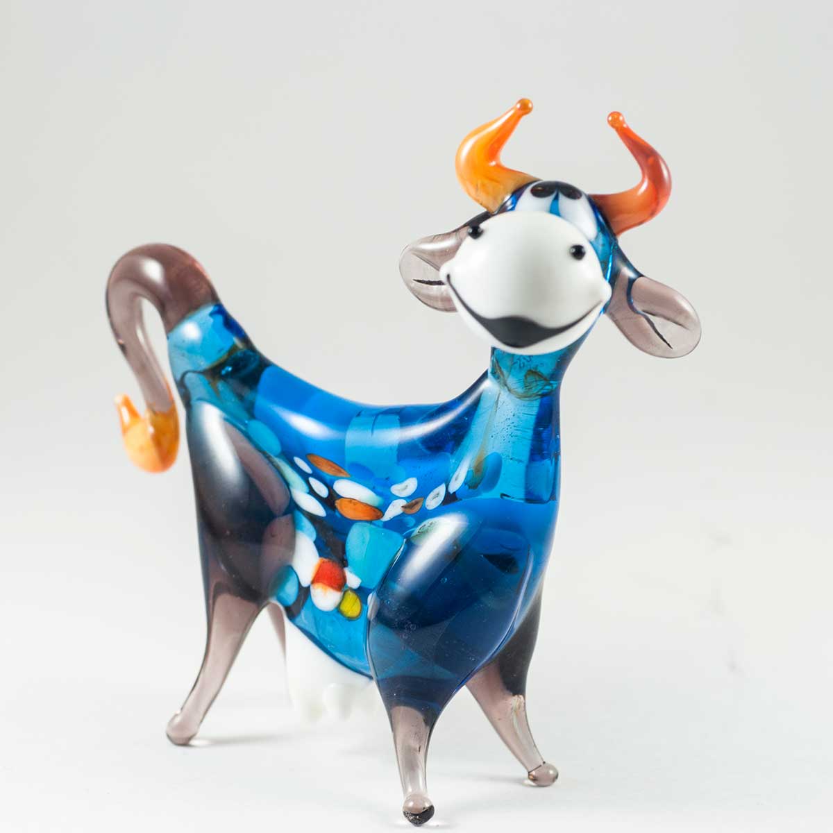 Blown Glass Cow in Glass Figurines Farm Animals category