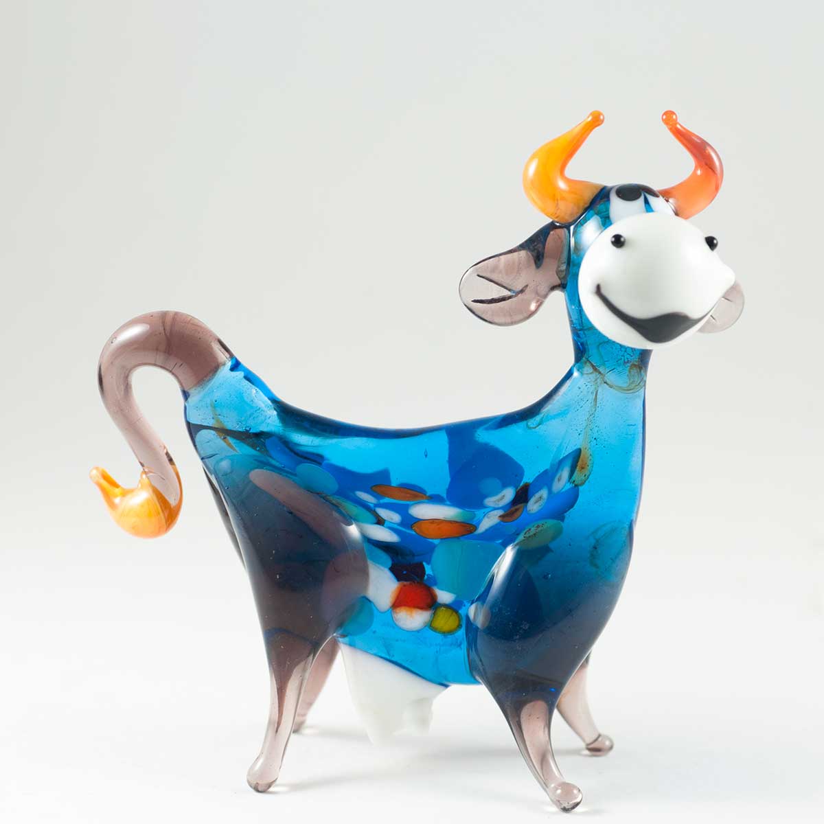 Blown Glass Cow in Glass Figurines Farm Animals category