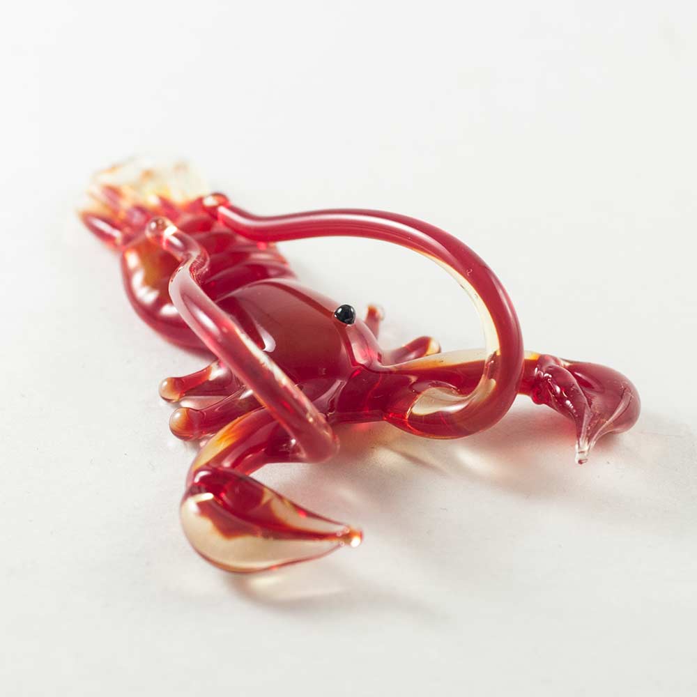 Glass Red Crayfish Figurine in Glass Figurines Sea Life Creatures category