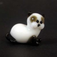 White cat glass figurine