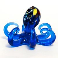 Blue Octopus Glass  Figurine