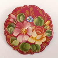 Zhostovo style brooch
