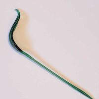 Green Glass Leaf in Glass Figurines Flowers category