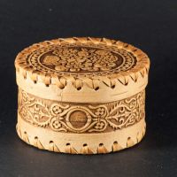 Box Round Shape Strawberries in Birch Bark Crafts Jewelry Boxes category