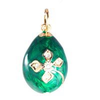 Pendant Cloverleaf on Green in Faberge Jewelry Pendants category