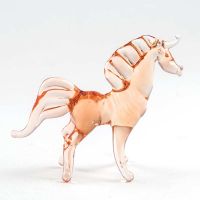 Beige Glass Horse Figurine in Glass Figurines Farm Animals category