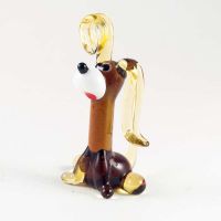 Glass Doggy Miniature Figurine in Glass Figurines Dogs category