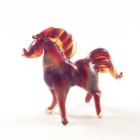 Glass Red Horse Figurine in Glass Figurines Farm Animals category