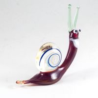 Glass Snail Figurine in Glass Figurines Insects category