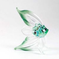 Green Fish Figure in Glass Figurines Sea Life Creatures category