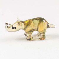 Brown Rhino Mini Figurine in Glass Figurines Miniature Figurines category