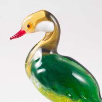 Blown Glass Blue Duck in Glass Figurines Birds category