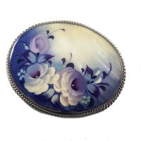 Mother of Pearl Brooch Blue Shadows in Mother-of-Pearl Jewelry Brooches category