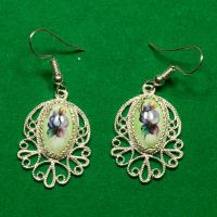 Enamel Earring Snowflake in Finift Jewelry Earrings category