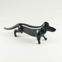 GPDG023 Brown Dachshund Dog Glass Figurine Miniature Animal Hand Blown 