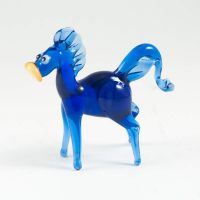Blue Horse Figure in Glass Figurines Farm Animals category