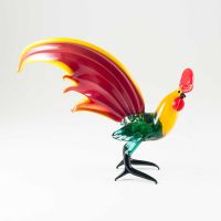 Rooster with Red Tale in Glass Figurines Birds category