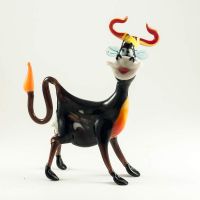 Glass Cow Figurine in Glass Figurines Farm Animals category