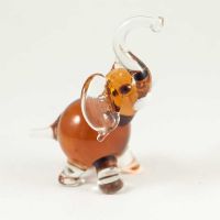Glass Elephant Beige in Glass Figurines Wild  Animals category