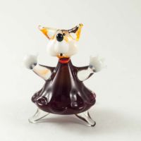 Little Fox in  Red Dress in Glass Figurines Wild  Animals category