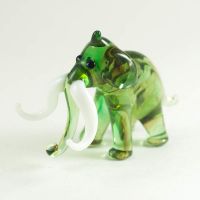Green Mammoth Figurine in Glass Figurines Wild  Animals category