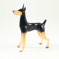 Glass Dog Doberman Figurine in Glass Figurines Dogs category