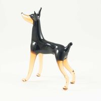 Glass Dog Doberman Figurine in Glass Figurines Dogs category