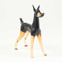 Glass Dog Doberman Figurine in Glass Figurines Dogs category