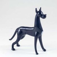 German Dog Black Figurine in Glass Figurines Dogs category