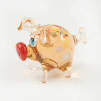 Glass Small Piggy Figurine in Glass Figurines Farm Animals category