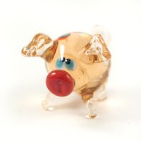Glass Small Piggy Figurine in Glass Figurines Farm Animals category