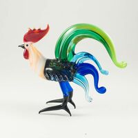 Glass Rooster Figure in Glass Figurines Birds category