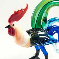 Glass Rooster Figure in Glass Figurines Birds category