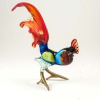 Rooster with Red Tale in Glass Figurines Birds category