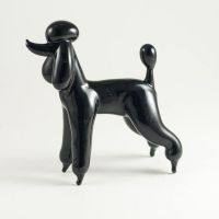 Black Poodle in Glass Figurines Dogs category