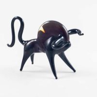 Glass Black Bull Figurine in Glass Figurines Wild  Animals category