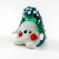 Glass Figurine Bright Green Hedgehog in Glass Figurines Wild  Animals category